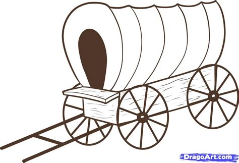 Wagon Drawing | Drawings, Covered wagon, Glass painting