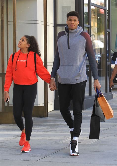 Milwaukee Bucks player Giannis Antetokounmpo and his girlfriend are spotted out shopping in ...