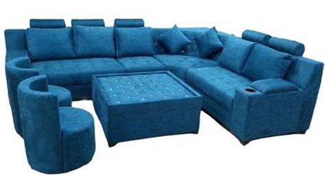 7 Seater Blue Fabric Corner Sofa Set at Rs 49000/set in Lucknow | ID: 26225547197