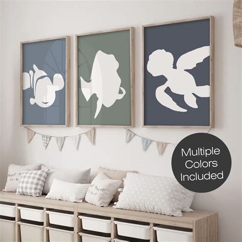 Finding Nemo Art Set of 3 Art Prints, Wall Print Set, Boy Nursery Art ...