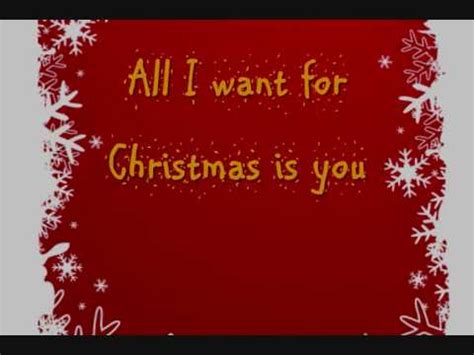 Mariah Carey All I Want for Christmas is you Lyrics On Screen (HQ) - YouTube