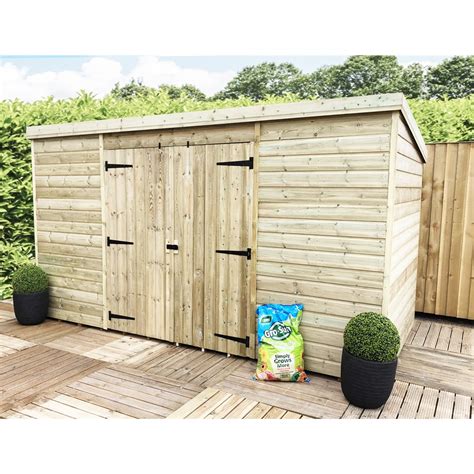 ShedsWarehouse.com | Aston Pent Sheds (BS) | 14ft X 6ft Pressure Treated Windowless Tongue ...