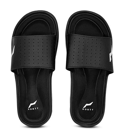 Norty Mens Memory Foam Footbed Comfortable and Casual Sandal Slip On Shoe 42235-13D(M)US (Black ...