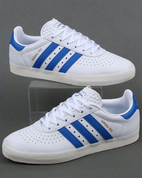 Adidas 350 Trainers White/Blue,leather,shoes,originals,mens