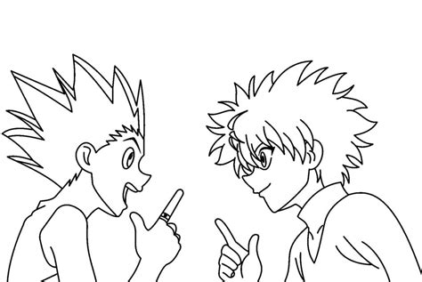 Killua with Alluka Zoldyck Coloring Pages - Killua Zoldyck Coloring ...