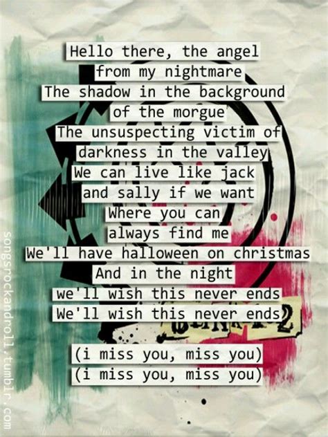 Blink-182 I miss you lyrics | this song has been stuck in my head for ...