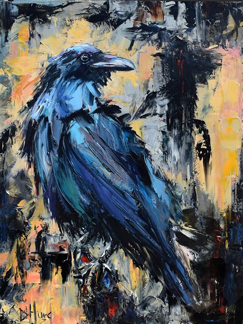 Debra Hurd Original Paintings AND Jazz Art: Abstract Raven Painting Bird Paintings Crow Art ...