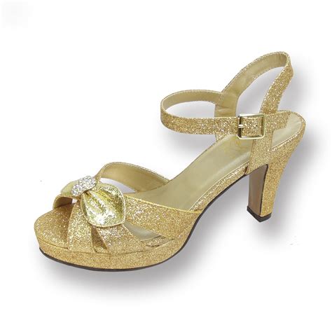 FLORAL Elva Women's Wide Width Evening Dress Shoes for Wedding, Prom, & Dinner GOLD 10 - Walmart.com