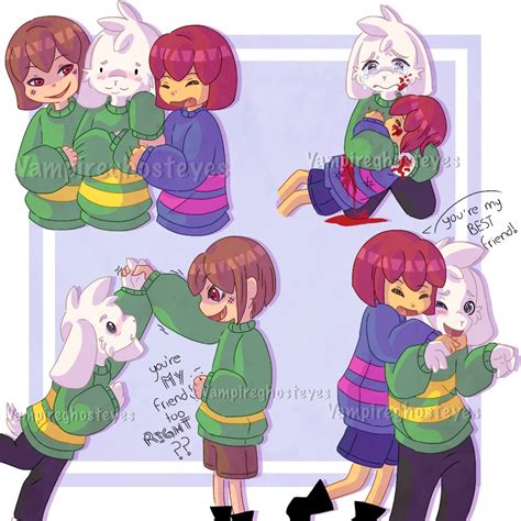 Chara, Asriel, and Frisk by Vampireghosteyesvc on DeviantArt