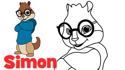 How to draw Simon from Alvin and the Chipmunks step by step - YouTube