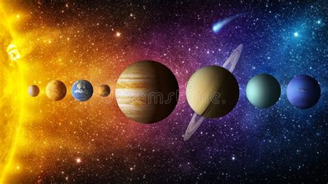 Solar System Planet, Comet, Sun and Star. Elements of this Image ...