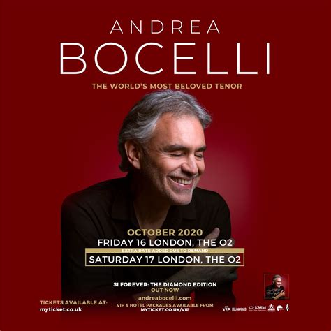 Andrea Bocelli | New shows, Vip tickets, Ireland tours