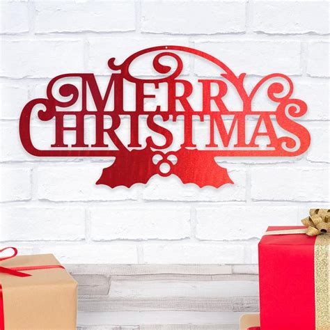 Merry Christmas - Metal Wall Art/Decor | Christmas stencils, Christmas ...