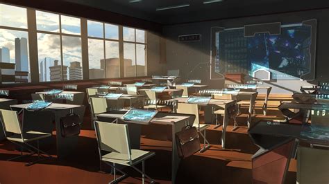 Futuristic classroom by Nezariel Spaceship Interior, Futuristic ...