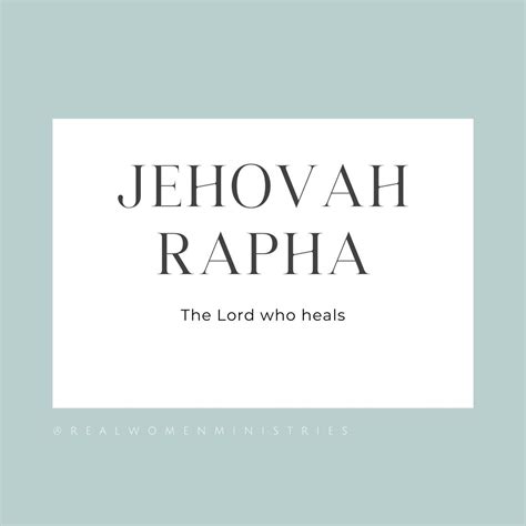 Names of God: Jehovah Rapha