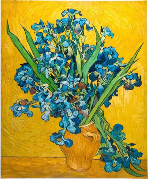 Vase with Irises against a Yellow Background | Van Gogh Studio | Floral painting, Van gogh, Van ...