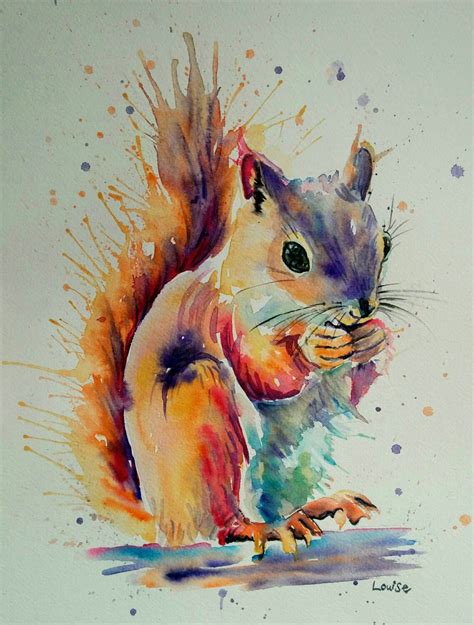 Watercolour Squirrel | Squirrel art, Squirrel painting, Watercolor art