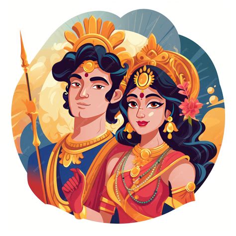 Premium AI Image | Rama and Sita icon for the Diwali