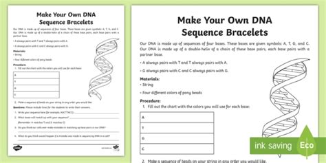 Make Your Own DNA Structure Bracelets Activity