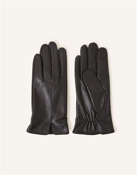 Touchscreen Leather Gloves Black | Gloves | Accessorize Global