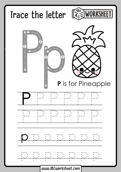 Letter P Tracing Worksheets - LettersWorksheets.com