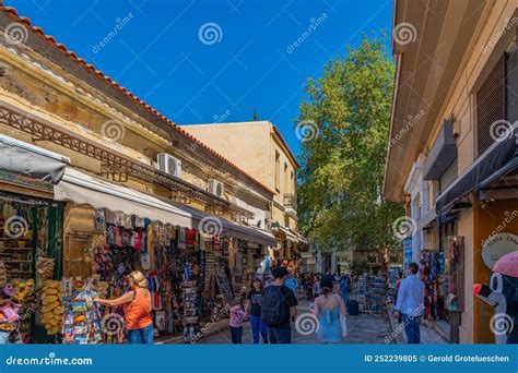 Street View in Plaka District of Athens at the Shopping Street ...