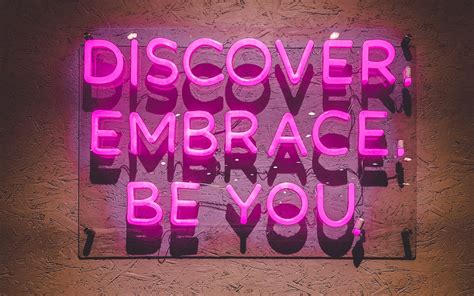 Discover Wallpaper 4K, Embrace, Be You, Pink, Neon