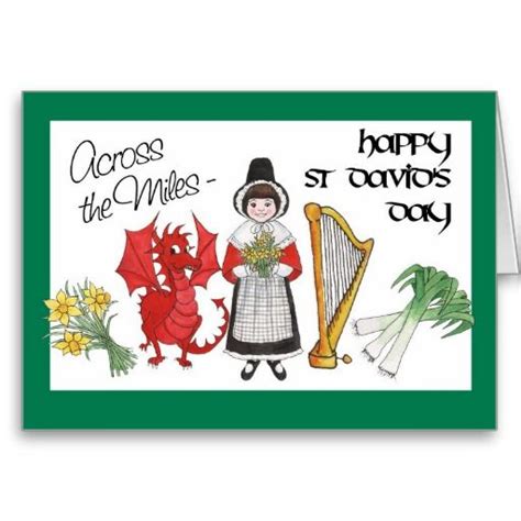 St David's Day Greeting Card: Across the Miles Card | Zazzle | Saint david's day, Saint david ...