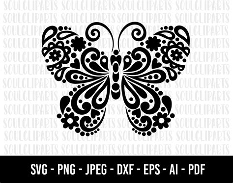 Cod300-butterfly Svg/ Butterfly Clipart/boho Svg Clipart/boho Butterfly Svg/celestial Svg/cameo ...