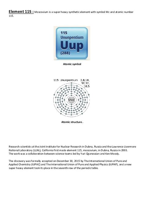 (PDF) Element 115- Moscovium (or) Ununpentium | SANTOSH DANDIN - Academia.edu