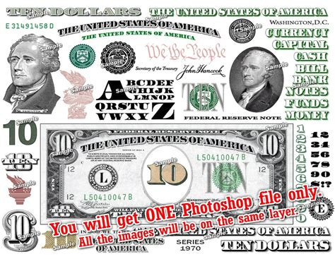 Ten Dollar Bill Design Images Photoshop Transparent File PNG Graphics ...