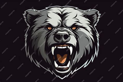 Premium AI Image | Bear Vector Logo Icon And Head Sticker Photorealism