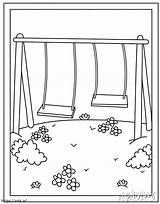 Swing Coloring Pages Tire Drawing Swingset Swings Getdrawings Popular  sketch template
