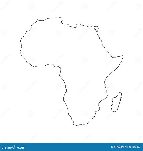 Vector Illustration of Outline Africa Map. Vector Map Stock Vector ...