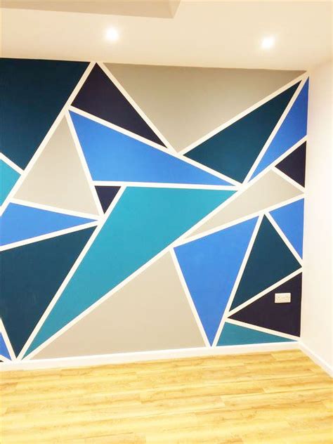 27 Cool Funky DIY Geometric Wall Paint Design Ideas for Boys Bedroom ...