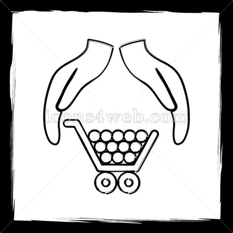 Consumer protection, protecting hands sketch icon. | Hand sketch, Sketch icon, Outline designs