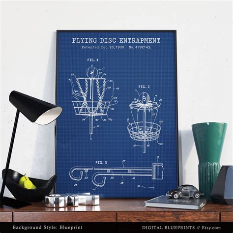 Frisbee Patent Prints Disc Golf Basket Frisbee Golf - Etsy