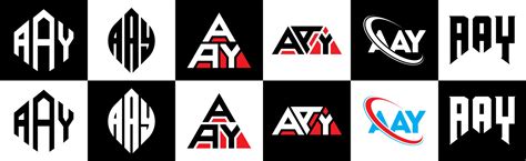 AAY letter logo design in six style. AAY polygon, circle, triangle ...