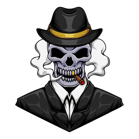 Mafia skull graphic character 22022142 Vector Art at Vecteezy