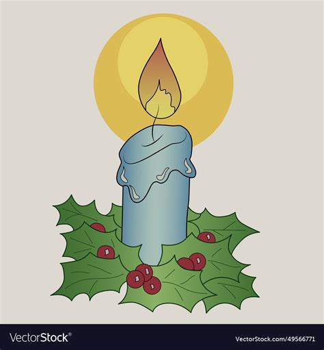 Christmas candle Royalty Free Vector Image - VectorStock