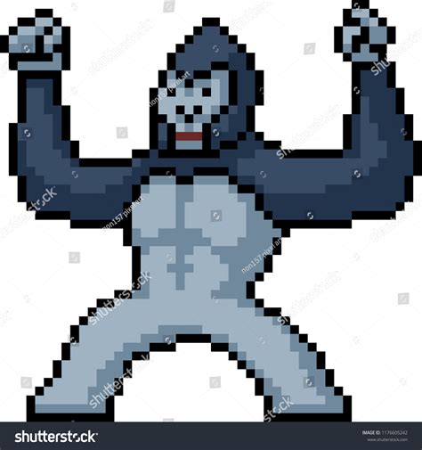 Vector Pixel Art Gorilla Isolated Cartoon Stock Vector (Royalty Free) 1176605242 | Shutterstock