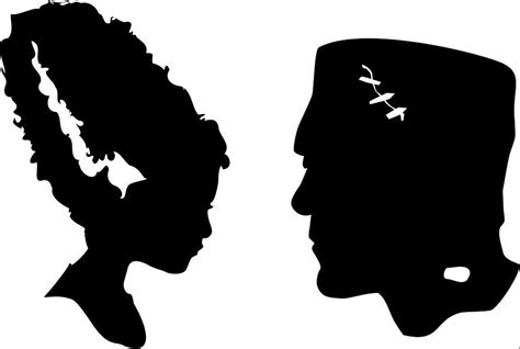 Bride of & Frank | Frankenstein silhouette, Halloween silhouettes, Bride of frankenstein silhouette