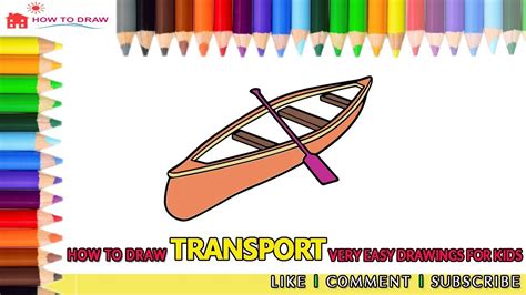 How to draw Transport | How to Draw a Kayak | Very easy drawings for ...