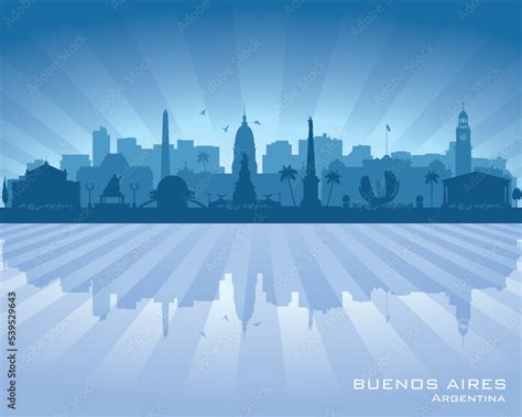 Buenos Aires Argentina city skyline vector silhouette Stock Vector ...