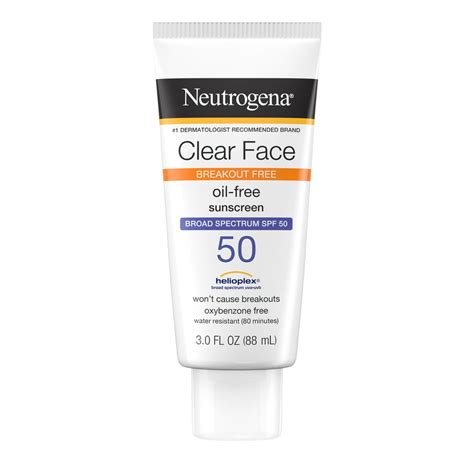 Neutrogena Clear Face Liquid Lotion Sunscreen with SPF 50, 3 fl. oz ...