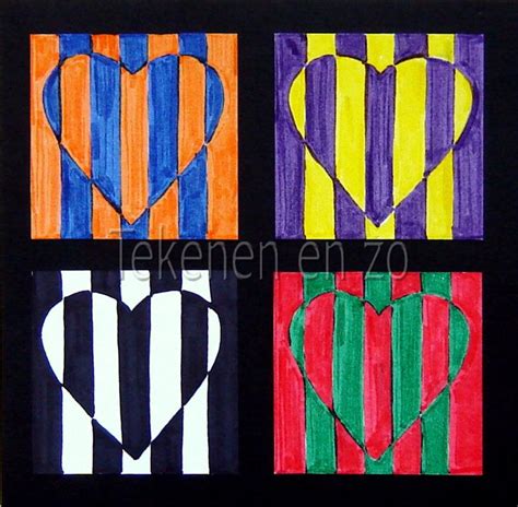 Tekenen en zo: Op art in complementaire kleuren