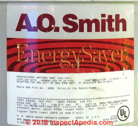 A.O. Smith Water Heater Age or Manuals AO Smith Water Heater Installation, Repair