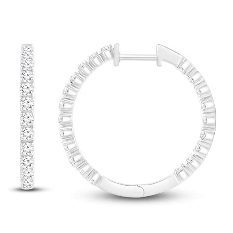 Diamond Hoop Earrings 1 ct tw 14K White Gold | Jared