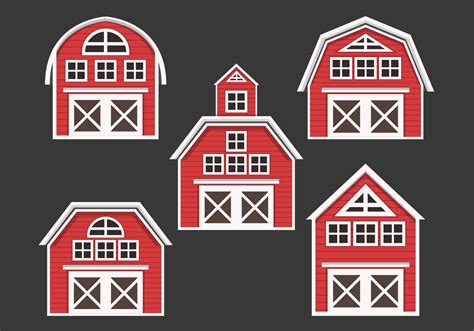 Red Barn Vector Collection 157306 Vector Art at Vecteezy