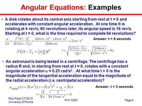 Angular Acceleration Examples